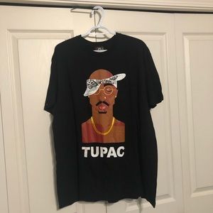 tupac shakur tee short sleeve merch black shirt